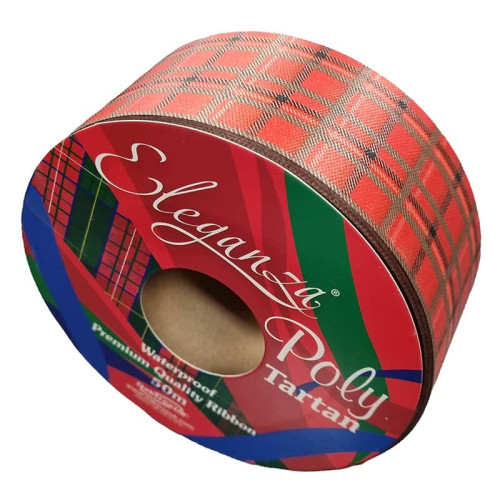 2 Inch Red Double Sided Tartan Ribbon - 50m Roll
