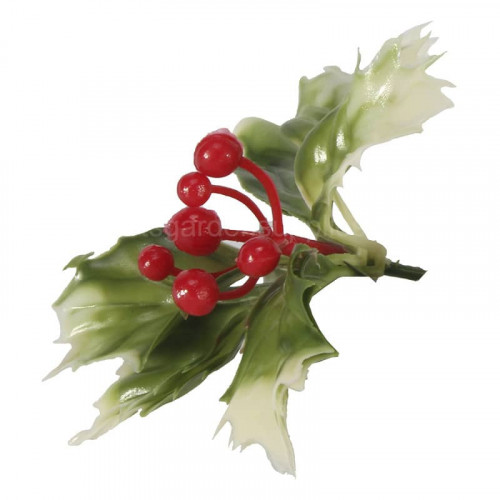 6.5 Inch Plastic Holly and Berries - Box of 12
