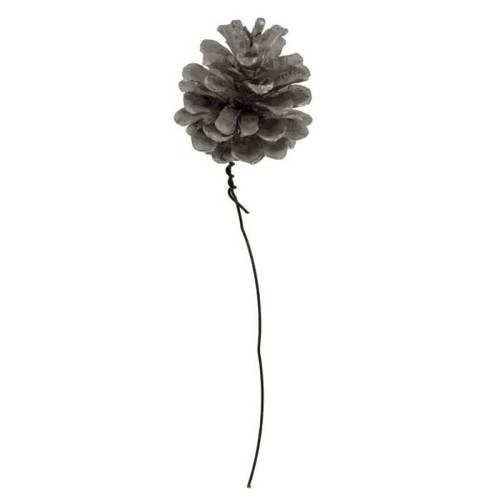 Austriaca Silver Pine Cones on Wire - Box of 150