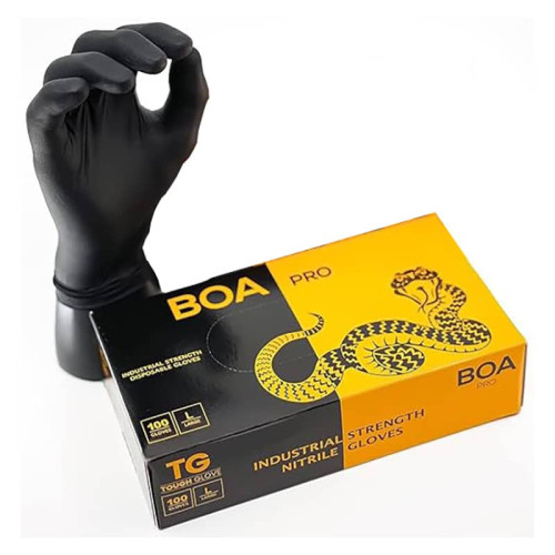 Boa Pro Black Nitrile Gloves (Box of 100) - Medium