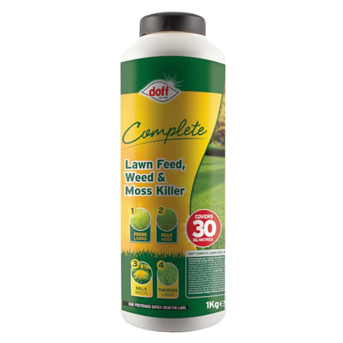 Doff Complete Lawn Feed, Weed and Moss Killer - 1kg 30m2