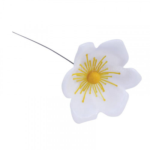 Long Stem White Plastic Xmas Roses - Box of 100