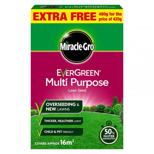 Miracle-Gro Evergreen Multi Purpose Lawn Seed - 480g 16m2