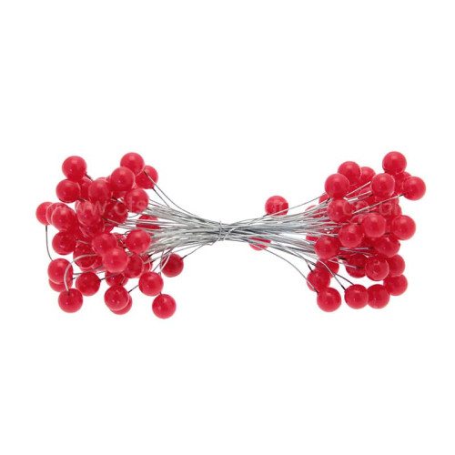 Red Plastic Holly Berries - Bunch of 50