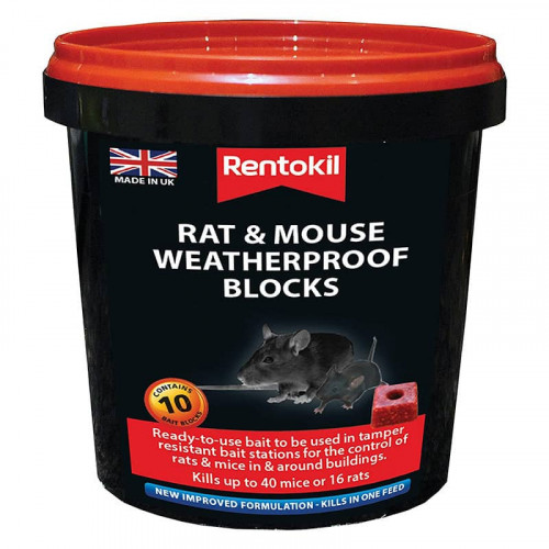 Rentokil Mouse and Rat Weatherproof Bait Blocks - 10 Pack