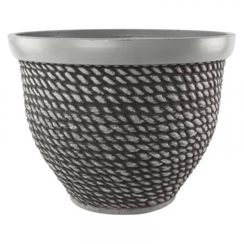 Round Plastic Grey 40cm Rope Planter