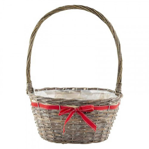 Scarlet Planter Oval with Hoop and Red Ribbon 29cm