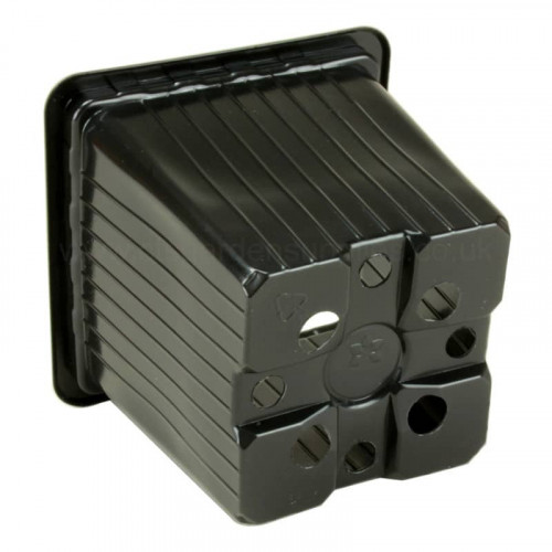 Soparco 5 Degree Square Black Plastic Liner Pot 7cm x 7cm x 8cm - 0.23L (Box of 2160 pots)