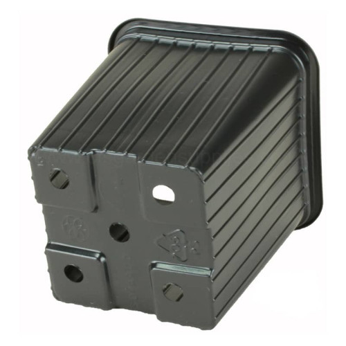 Soparco 5 Degree Square Black Plastic Liner Pot 9cm x 9cm x 9.5cm - 0.59L (Box of 1008 pots)