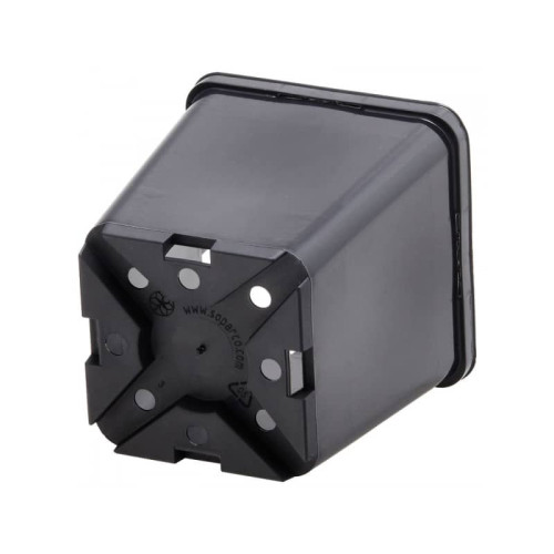 Soparco CS 5 Degree Square Black Plastic Pot 11cm x 11cm x 11cm - 1L (Box of 142 pots)