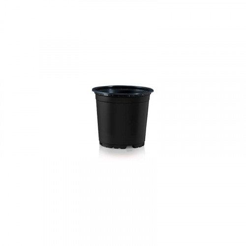 Teku 5 Degree Round Black Plastic Plant Pot 10.5cm x 9cm - 0.51L