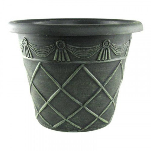 Tuscany Roman Round Plastic Verdigris 13.2 Inch Planter