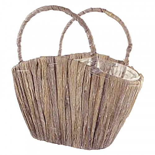 Water Hyacinth Basket Trug with Handle 21cm - Aged Mink