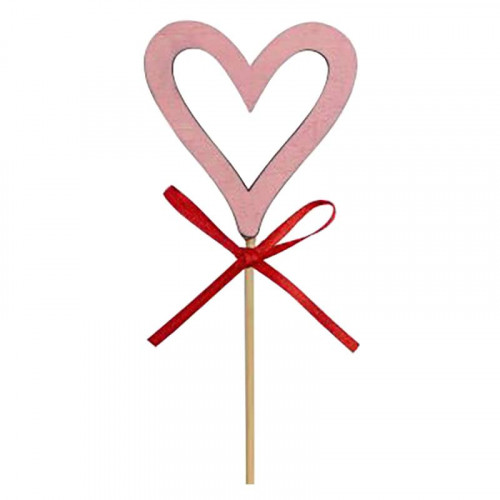 Wooden Heart Label - Pink