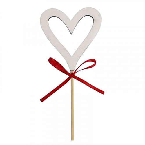 Wooden Heart Label - White