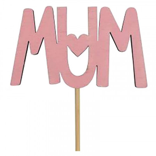 Wooden Mum Label - Pink