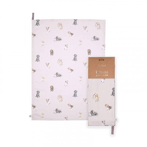Wrendale Designs A Dogs Life Dog Tea Towel - Mushroom