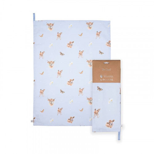 Wrendale Designs Farmyard Friends Farmyard Animal Tea Towel - Light Blue