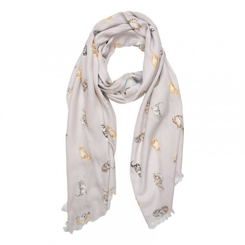Wrendale Designs Feline Friends Cat Everyday Scarf - Grey