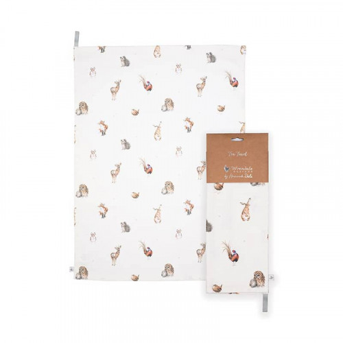 Wrendale Designs Woodlander Woodland Animal Tea Towel - Natural