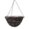 14 Inch Black Rattan Hanging Basket