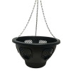 12 Inch Round Black Plantopia Hanging Basket