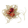 Red Christmas Pick with Bell, Silk Ball and Gift Box - Pack of 12