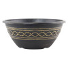 Round Plastic Black and Gold Brush 12 Inch Infinity Bowl Planter