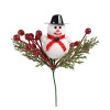 Snowman Christmas Pick with Cedar and Berries - Pack of 12