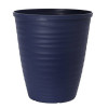 Tall Dune Round Plastic Dark Blue 33cm Planter with Rim Flow