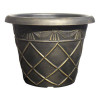 Tuscany Roman Round Plastic Black Bronze 13.2 Inch Planter