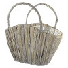 Water Hyacinth Basket Trug with Handle 21cm - Aged Fawn
