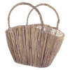Water Hyacinth Basket Trug with Handle 21cm - Aged Mink